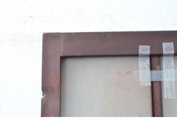 アンティーク建具　レトロな佇まいが魅力的なガラス扉1枚(ドア、木製扉)(R-081085)