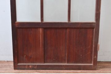 アンティーク建具　レトロな佇まいが魅力的なガラス扉1枚(ドア、木製扉)(R-081086)