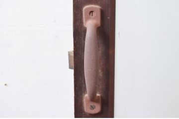 アンティーク建具　レトロな佇まいが魅力的なガラス扉1枚(ドア、木製扉)(R-081086)