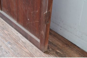 アンティーク建具　レトロな佇まいが魅力的なガラス扉1枚(ドア、木製扉)(R-081086)