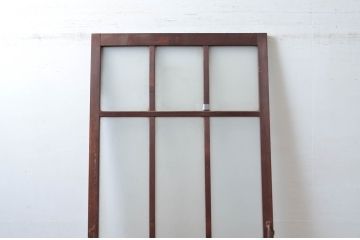 アンティーク建具　レトロな佇まいが魅力的なガラス扉1枚(ドア、木製扉)(R-081086)