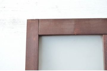 アンティーク建具　レトロな佇まいが魅力的なガラス扉1枚(ドア、木製扉)(R-081086)