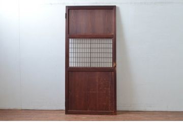 アンティーク建具　落ち着いた和の空間を演出するガラス帯戸1枚(扉、ドア、ガラス戸、帯戸)(R-081087)