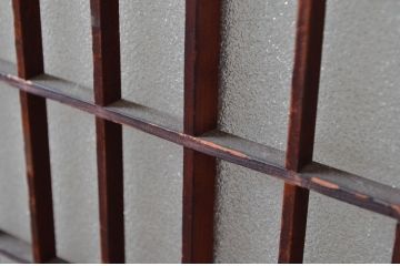 アンティーク建具　落ち着いた和の空間を演出するガラス帯戸1枚(扉、ドア、ガラス戸、帯戸)(R-081087)