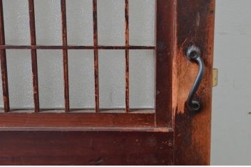 アンティーク建具　落ち着いた和の空間を演出するガラス帯戸1枚(扉、ドア、ガラス戸、帯戸)(R-081087)