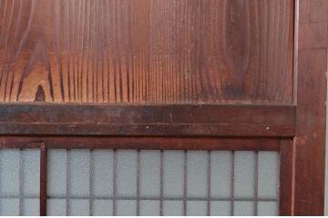 アンティーク建具　落ち着いた和の空間を演出するガラス帯戸1枚(扉、ドア、ガラス戸、帯戸)(R-081087)