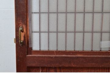 アンティーク建具　落ち着いた和の空間を演出するガラス帯戸1枚(扉、ドア、ガラス戸、帯戸)(R-081087)