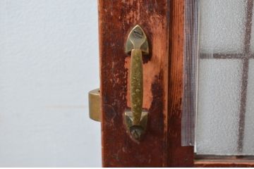 アンティーク建具　落ち着いた和の空間を演出するガラス帯戸1枚(扉、ドア、ガラス戸、帯戸)(R-081087)