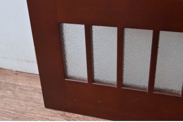 中古　職人手作り品!!　お部屋のアクセントになる色ガラス入りドア1枚(扉、木製扉)(R-081089)