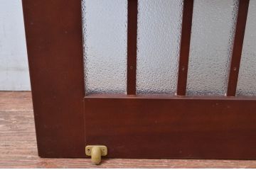 中古　職人手作り品!!　お部屋のアクセントになる色ガラス入りドア1枚(扉、木製扉)(R-081089)