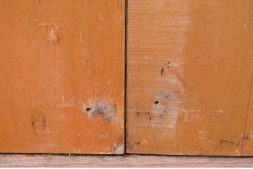ビンテージ建具　激レア　特注品!!　龍の彫刻の小さな扉1対2枚セット(両開き扉1対、木製扉、ヴィンテージ)(R-081092)