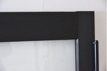 ビンテージ建具　無垢材　ブラックペイントがカッコイイ特大ガラスドア1枚(扉、ガラス戸、ヴィンテージ)(R-081094)