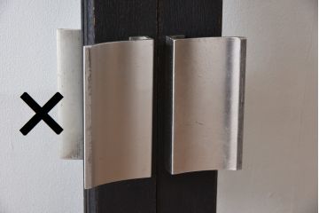 ビンテージ建具　無垢材　ブラックペイントがカッコイイ特大ガラスドア1枚(扉、ガラス戸、ヴィンテージ)(R-081094)