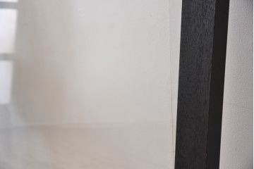 ビンテージ建具　無垢材　ブラックペイントがカッコイイ特大ガラスドア1枚(扉、ガラス戸、ヴィンテージ)(R-081094)