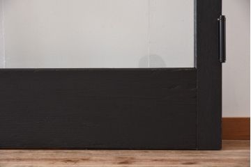 ビンテージ建具　無垢材　ブラックペイントがカッコイイ特大ガラスドア1枚(扉、ガラス戸、ヴィンテージ)(R-081094)