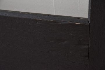 ビンテージ建具　無垢材　ブラックペイントがカッコイイ特大ガラスドア1枚(扉、ガラス戸、ヴィンテージ)(R-081094)