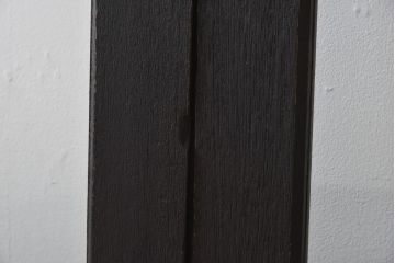 ビンテージ建具　無垢材　ブラックペイントがカッコイイ特大ガラスドア1枚(扉、ガラス戸、ヴィンテージ)(R-081094)