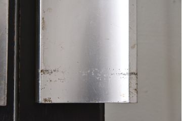 ビンテージ建具　無垢材　ブラックペイントがカッコイイ特大ガラスドア1枚(扉、ガラス戸、ヴィンテージ)(R-081094)