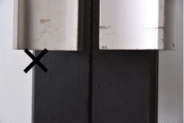ビンテージ建具　無垢材　ブラックペイントがカッコイイ特大ガラスドア1枚(扉、ガラス戸、ヴィンテージ)(R-081094)
