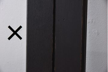 ビンテージ建具　無垢材　ブラックペイントがカッコイイ特大ガラスドア1枚(扉、ガラス戸、ヴィンテージ)(R-081094)