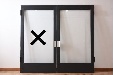ビンテージ建具　無垢材　ブラックペイントがカッコイイ特大ガラスドア1枚(扉、ガラス戸、ヴィンテージ)(R-081094)