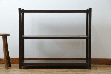 和製アンティーク　木味の簡素な三段飾り棚　(R-081102)