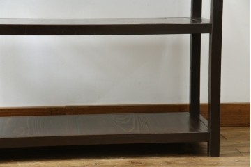 和製アンティーク　木味の簡素な三段飾り棚　(R-081102)