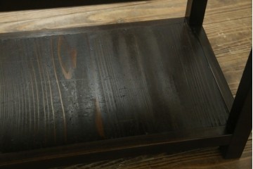 和製アンティーク　木味の簡素な三段飾り棚　(R-081102)