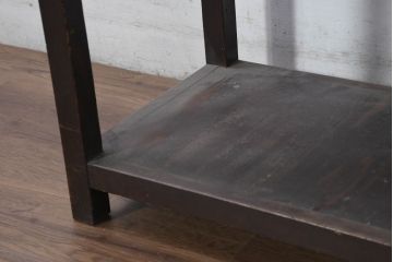 和製アンティーク　木味の簡素な三段飾り棚(オープンシェルフ、ディスプレイラック、陳列棚)(R-081102)