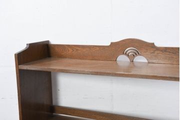 和製アンティーク　栓材　懐かしい雰囲気漂う楔(くさび)式本棚(4段、オープンシェルフ、ディスプレイラック、陳列棚、ブックシェルフ、飾り棚)(R-081103)
