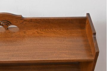 和製アンティーク　栓材　懐かしい雰囲気漂う楔(くさび)式本棚(4段、オープンシェルフ、ディスプレイラック、陳列棚、ブックシェルフ、飾り棚)(R-081103)