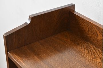 和製アンティーク　栓材　懐かしい雰囲気漂う楔(くさび)式本棚(4段、オープンシェルフ、ディスプレイラック、陳列棚、ブックシェルフ、飾り棚)(R-081103)