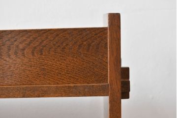 和製アンティーク　栓材　懐かしい雰囲気漂う楔(くさび)式本棚(4段、オープンシェルフ、ディスプレイラック、陳列棚、ブックシェルフ、飾り棚)(R-081103)