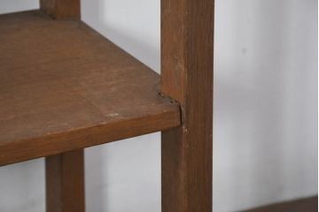 和製アンティーク　大型　ラワン材　味わい深い木の風合いが魅力的!!シンプルな幅広飾り棚(オープンラック、オープンシェルフ、飾り棚、陳列棚)(R-081104)