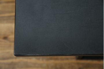 和製ビンテージ　デコラ天板　アイアンフレーム　かわいいチェッカー柄が目を引くローテーブル(センターテーブル、リビングテーブル、鉄脚、ヴィンテージ)(R-081106)