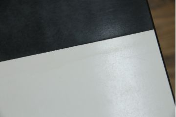 和製ビンテージ　デコラ天板　アイアンフレーム　かわいいチェッカー柄が目を引くローテーブル(センターテーブル、リビングテーブル、鉄脚、ヴィンテージ)(R-081106)