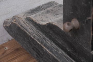 フランスアンティーク　挽物(ターニングレッグ)フレーム　挽き物細工が美しいデザインのハンガーラック(コートハンガー、洋服掛け、コート掛け、ドレスハンガー、店舗什器、キャスター付き、クロージングレール)(R-081108)