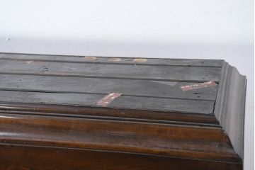 イギリスアンティーク　三面ガラス　マホガニー材　おしゃれなディスプレイが叶う薄型ガラスケース(ショーケース、Gケース、陳列棚、飾り棚、コレクションケース、ディスプレイキャビネット、店舗什器、英国)(R-81114)