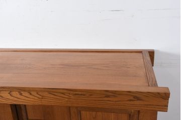 中古　美しい杢目と品のある佇まいが魅力の重ね水屋箪笥(収納箪笥、戸棚、収納棚、食器棚、バラ売り可能)(R-081120)