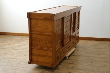 中古　超美品　美しい木目と品のある佇まいが魅力の水屋箪笥サイドボード　(R-081121)