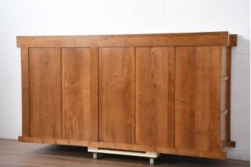 中古　美しい木目と品のある佇まいが魅力の水屋箪笥サイドボード(収納箪笥、戸棚、収納棚、食器棚)(R-081121)