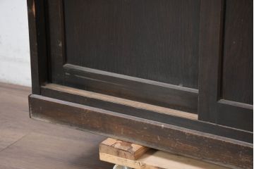 和製アンティーク　希少デザイン　樺(カバ)材　傘立て付きの珍しいデザインが素敵な下駄箱(靴箱、シューズボックス、下足入れ、玄関収納、収納棚、戸棚、キャビネット)(R-081126)