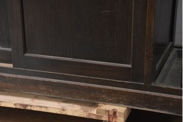 和製アンティーク　希少デザイン　樺(カバ)材　傘立て付きの珍しいデザインが素敵な下駄箱(靴箱、シューズボックス、下足入れ、玄関収納、収納棚、戸棚、キャビネット)(R-081126)