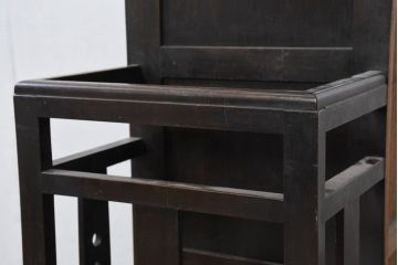 和製アンティーク　希少デザイン　樺(カバ)材　傘立て付きの珍しいデザインが素敵な下駄箱(靴箱、シューズボックス、下足入れ、玄関収納、収納棚、戸棚、キャビネット)(R-081126)