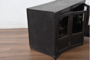 ジャンク品　和製アンティーク　美しい彫刻の作りの良い時代神棚(宮形、神殿、縁起棚)(R-081128)