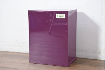 中古　二本松民芸家具　田中家具　気品ある桜のデザインが美しい紫色に映えるモダンデザインの仏壇(小型仏壇)(定価約36万円)(R-081137)