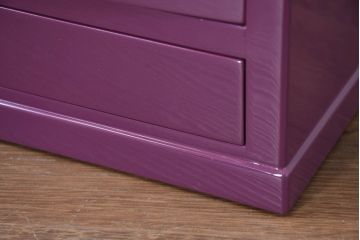 中古　二本松民芸家具　田中家具　気品ある桜のデザインが美しい紫色に映えるモダンデザインの仏壇(小型仏壇)(定価約36万円)(R-081137)