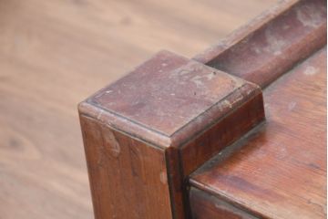 和製アンティーク　総欅(ケヤキ)材　シンプルなデザインで取り入れやすい漆塗りの一枚板の置き床(ローボード、置き台、テレビ台)(R-081139)