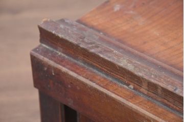 和製アンティーク　総欅(ケヤキ)材　シンプルなデザインで取り入れやすい漆塗りの一枚板の置き床(ローボード、置き台、テレビ台)(R-081139)