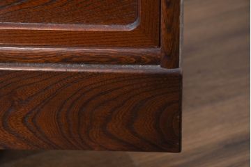 中古　国産　職人手作り　隠し収納付き　引き出しいっぱいの珍しい2段重ね茶箪笥(茶たんす、茶タンス、キャビネット、茶棚、飾り棚、収納棚、戸棚、店舗什器)(R-081146)